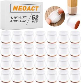 img 4 attached to 🪑 Enhanced Chair Leg Protectors: 52 PCS Silicone with Felt Pads for Hardwood Floors - NEOACT Furniture Leg Cover Pad to Safeguard Floors from Scratches and Noise, Ensuring Smooth Chair Feet Movement