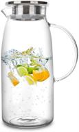 🥤 glass pitcher with lid, 60 ounces - ideal for hot/cold water, juice, iced tea, and other beverages logo