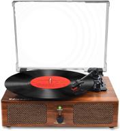 🎵 vintage phonograph record player with bluetooth, built-in speakers, usb, and 3 speeds for entertainment and home decoration logo