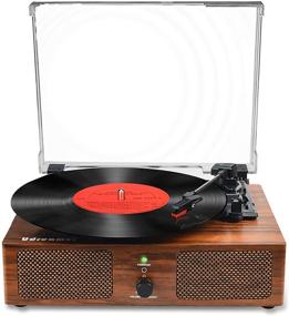 img 4 attached to 🎵 Vintage Phonograph Record Player with Bluetooth, Built-in Speakers, USB, and 3 Speeds for Entertainment and Home Decoration
