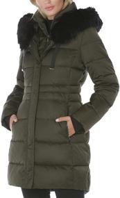 img 3 attached to Tahari Womens Fitted Puffer Trimmed Women's Clothing in Coats, Jackets & Vests