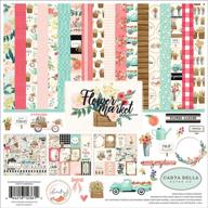 🌸 flower market collection kit - carta bella paper company: teal, pink, tan, green, cream papers logo