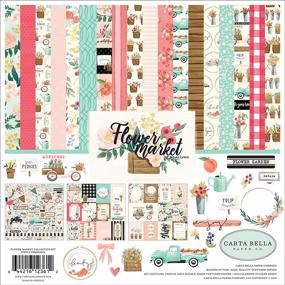 img 1 attached to 🌸 Flower Market Collection Kit - Carta Bella Paper Company: Teal, Pink, Tan, Green, Cream Papers