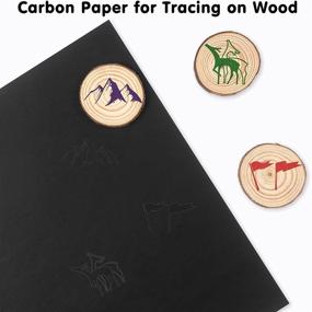 img 1 attached to 🖋️ Set of 50 Carbon Tracing Papers for Copying, Drawing Patterns on Wood, Canvas, Paper &amp; Other Art Surfaces, 8.5 X 11 Inches - Black Graphite Transfer Paper