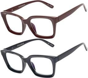 img 4 attached to 👓 Stylish Oversized Reading Glasses for Women: 2-Pack GINGEREYE Retro Oprah Style with Blue Light Blocking & Anti-Glare, +1.0 Power, Spring Hinge