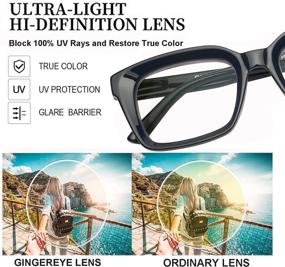 img 1 attached to 👓 Stylish Oversized Reading Glasses for Women: 2-Pack GINGEREYE Retro Oprah Style with Blue Light Blocking & Anti-Glare, +1.0 Power, Spring Hinge