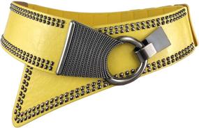 img 4 attached to Fashion Vintage Elastic Stretch Interlock Women's Accessories in Belts