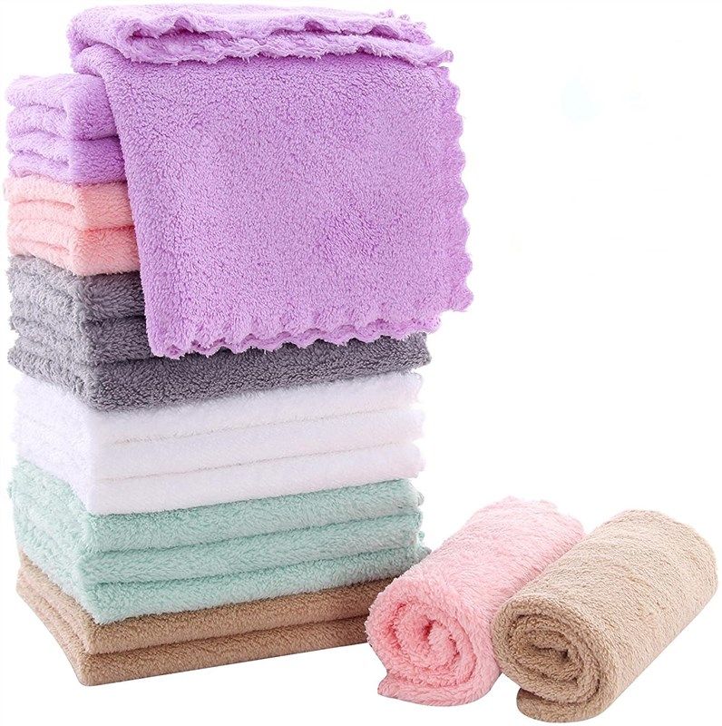 24 Pack Kitchen Dishcloths - Does Not Shed Fluff - No Odor Reusable Dish  Towels, Premium Dish cloths, Super Absorbent Coral Fleece Cleaning Cloths