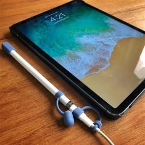 img 3 attached to 🖊️ Защитите свой Apple Pencil с помощью набора PencilCozy [3 штуки]: держатель для крышки, хранитель и ремень - темно-синий, совместим с зарядным устройством и аксессуарами для стилуса iPad Pro 6-го поколения