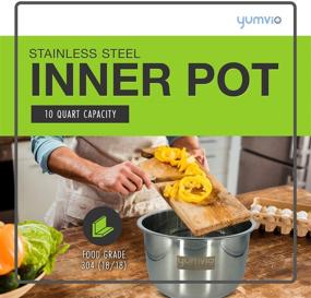 img 3 attached to 🍲 Yumvio 10 Quart Inner Pot - Stainless Steel Replacement Cookware Compatible with Instant Pot Duo Nova - Features Measuring Marks - Food-Safe Material - Dishwasher-Safe