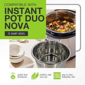 img 2 attached to 🍲 Yumvio 10 Quart Inner Pot - Stainless Steel Replacement Cookware Compatible with Instant Pot Duo Nova - Features Measuring Marks - Food-Safe Material - Dishwasher-Safe