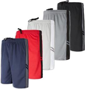 img 4 attached to 🏀 Enhance Your Game with Top-Quality Boys' Athletic Performance Basketball Clothing and Shorts Pack