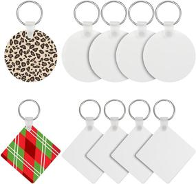 img 4 attached to 🔑 Personalize Your Keys with 15 Sublimation Blank Keychain Heat Transfer MDF DIY Double-Side Printed Keychain, in 3 Shapes
