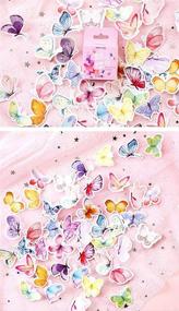 img 3 attached to 46 Pieces of Washi Paper Butterfly Stickers for Journaling, Scrapbooking, Planner, and Diary Decoration - Stationery Notebook Sticker Set Ideal for Kids' Gifts