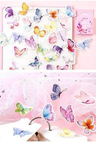 img 1 attached to 46 Pieces of Washi Paper Butterfly Stickers for Journaling, Scrapbooking, Planner, and Diary Decoration - Stationery Notebook Sticker Set Ideal for Kids' Gifts