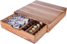 img 3 attached to 🕊️ Rustic Acacia Wood Coffee Pod Drawer: Organize and Store Your Espresso Pods, K Cups, and Nespresso Pods with Select Essentials"