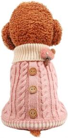 img 4 attached to LOYY Small Dog Sweaters – Knitted Crochet Sweater for Autumn Winter Warmth, Cute Sweater for Medium and Large Dogs, Puppy Sweaters for Girls and Boys