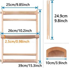 img 3 attached to Weaving Loom Kit: 15.2-inch Height x 9.85-inch Width Wooden Tapestry Looms, Warp Frame Loom Heddle Bar for Weave Board, Ideal for Tapestry Weaving, Beginners, and Kids