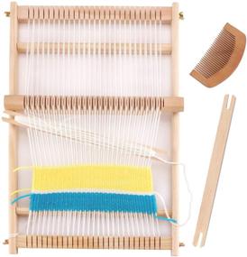 img 4 attached to Weaving Loom Kit: 15.2-inch Height x 9.85-inch Width Wooden Tapestry Looms, Warp Frame Loom Heddle Bar for Weave Board, Ideal for Tapestry Weaving, Beginners, and Kids