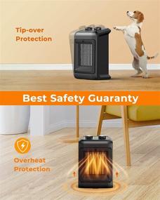 img 1 attached to 🔥 Ceramic Space Heater - 1500W Small Space Heater with 4 Modes, Fast Heating & Thermostat, Indoor Energy Saving Heater Fan - Safe Mini Heater with Tip-over & Overheat Protection