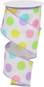 img 1 attached to 🌈 Expressions Multicolored 2.5" Polka Dot Ribbon: White/Lavender (10 Yards) - RGA166313