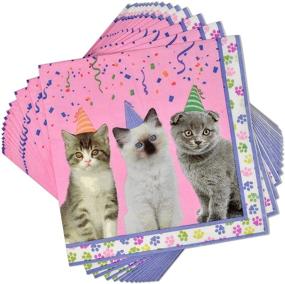 img 1 attached to Kitten Party Supplies Set - 24 Paper Plates, 24 Plates, 24 Cups, 50 Luncheon Napkins - 🐱 Kitty Birthday Decorations - Paw Cat Girl Kids Themed Disposable Tableware Party Favor Good Set - By Gift Boutique