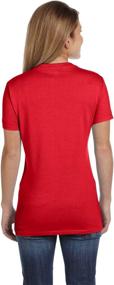 img 1 attached to 🔴 XS ATHLETIC RED Ladies' 100% Ringspun Cotton nano-T® V-Neck T-Shirt | 4.5 oz. Lightweight and Soft