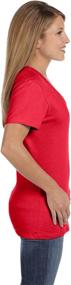 img 2 attached to 🔴 XS ATHLETIC RED Ladies' 100% Ringspun Cotton nano-T® V-Neck T-Shirt | 4.5 oz. Lightweight and Soft