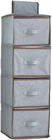 img 3 attached to 👕 Adou 4-Shelf Hanging Collapsible Closet Organizer with 4 Drawers - Canvas Storage Organizer with Drawers for Clothes and Sweaters