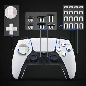 img 1 attached to 🎮 PS5 Controller Replacement Parts Kit - Upgraded: AQIDAP Magnetic Thumbsticks, Buttons, Dpads, & Aluminum Adjustable Height Thumbstick Joystick - 31-in-1