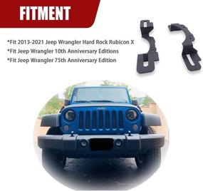 img 2 attached to 🚙 XJMOTO 4" LED Fog Light Front Bumper Mounting Brackets Adapter for 2013-2021 Jeep Wrangler Hard Rock Rubicon X, 10th Anniversary, 75th Anniversary Editions