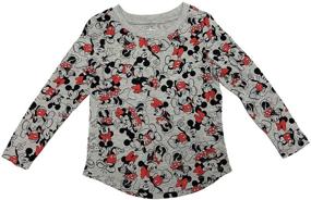 img 2 attached to 👕 Long Sleeve Disney Girls' T-Shirt featuring Mickey & Minnie Mouse