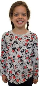 img 4 attached to 👕 Long Sleeve Disney Girls' T-Shirt featuring Mickey & Minnie Mouse