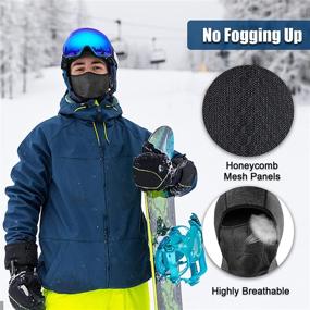 img 1 attached to 🧣 Ultimate Protection: -10°F to 50°F Windproof & Warm Fleece Balaclava - Water Resistant Thermal Ski Mask for Unisex