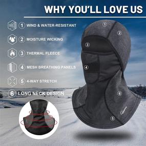 img 3 attached to 🧣 Ultimate Protection: -10°F to 50°F Windproof & Warm Fleece Balaclava - Water Resistant Thermal Ski Mask for Unisex