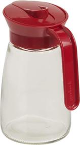 img 1 attached to 🍯 GoodCook 12 oz. Glass Syrup Dispenser: Clear/Red Design for Convenient Pouring