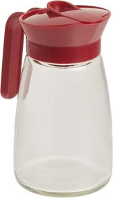 img 2 attached to 🍯 GoodCook 12 oz. Glass Syrup Dispenser: Clear/Red Design for Convenient Pouring