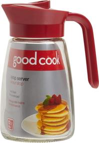 img 3 attached to 🍯 GoodCook 12 oz. Glass Syrup Dispenser: Clear/Red Design for Convenient Pouring