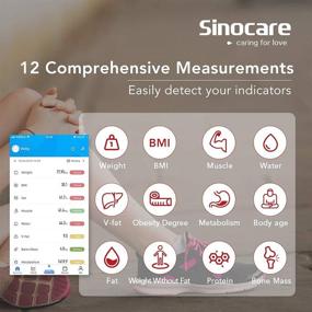 img 2 attached to 📊 Sinocare Body Fat Scale: High Accuracy Smart BMI Digital Scales with 12 Metrics for Body Weight and Composition Analysis