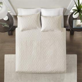 img 2 attached to 🛏️ Madison Park Quebec Coverlet Quilted Cotton Fill Mini Set - King/Cal King Size, Ivory: A Perfect Addition to Your Bedroom!
