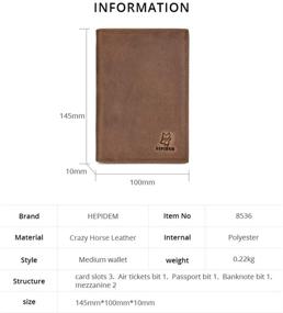 img 2 attached to Hepidem Blocking Checkbook: Sleek and Genuine Leather Wallet for Secure Transactions