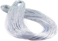 🎀 seventopia silver metallic cord braided trim | 1mm jewelry thread ribbon - 109 yards | perfect for ornaments logo