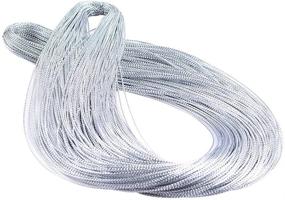 img 4 attached to 🎀 Seventopia Silver Metallic Cord Braided Trim | 1mm Jewelry Thread Ribbon - 109 Yards | Perfect for Ornaments