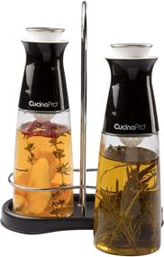 img 4 attached to 🍶 Premium Glass Infuser Bottle Dispenser Set of 2: Olive Oil & Vinegar - Enhanced Infusion, Clean Pouring, Storage Rack, Recipes Included