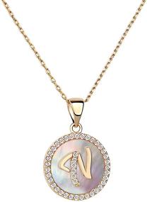 img 4 attached to 🌟 Moiom Teen Girls Jewelry: 14k Gold-Plated Alphabet Pendant Necklace with Double-Sided Round Disc, Adjustable & Adorned with Pave Cubic Zirconia; A to Z Disc Alphabet; Symbolic Necklace for Meaningful & Cute Styling