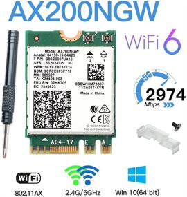 img 3 attached to 📶 REKONG WiFi 6 AX200NGW M.2 2230 Двухдиапазонная сетевая карта 160МГц - Высокоскоростная 802.11AC AX 3000 Мбит/с, BT5.1, MU-MIMO, совместима с Windows 10 64 бита