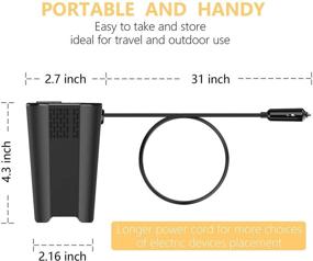 img 2 attached to 💡 150W инвертор автомобильная зарядка адаптер розетка, DC 12V в 110V AC преобразователь для ноутбуков, зарядки в держателе для чашек