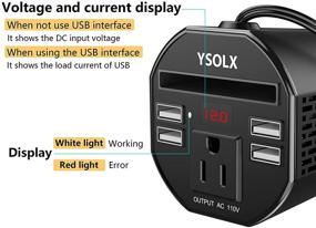 img 3 attached to 💡 150W инвертор автомобильная зарядка адаптер розетка, DC 12V в 110V AC преобразователь для ноутбуков, зарядки в держателе для чашек