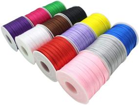 img 4 attached to 🎀 Jesep 1/8-inch Solid Satin Ribbon Boutique Gift Wrapping Package Ribbon, DIY Crafts, Balloons, Florists, Showers Ribbon Assorted Colors Ribbon (12-Pack)