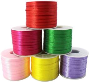 img 2 attached to 🎀 Jesep 1/8-inch Solid Satin Ribbon Boutique Gift Wrapping Package Ribbon, DIY Crafts, Balloons, Florists, Showers Ribbon Assorted Colors Ribbon (12-Pack)